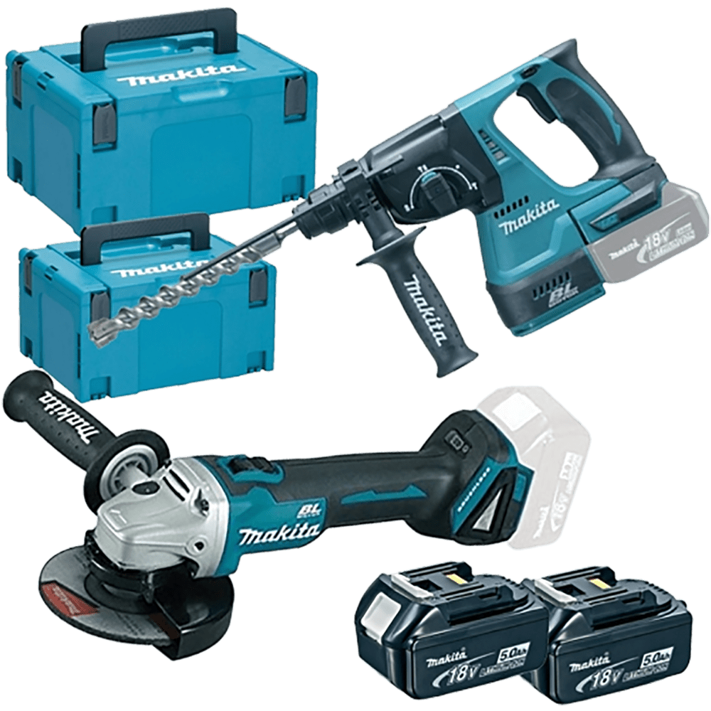 Set de 2 scule cu 2 acumulatori Makita DLX2125TJ1