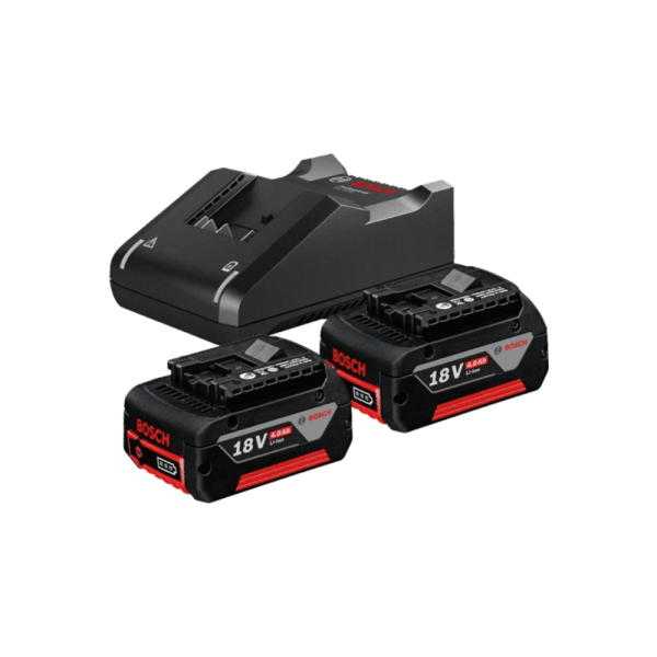 Set 2 acumulatori 18V cu 4Ah si incarcator rapid Bosch