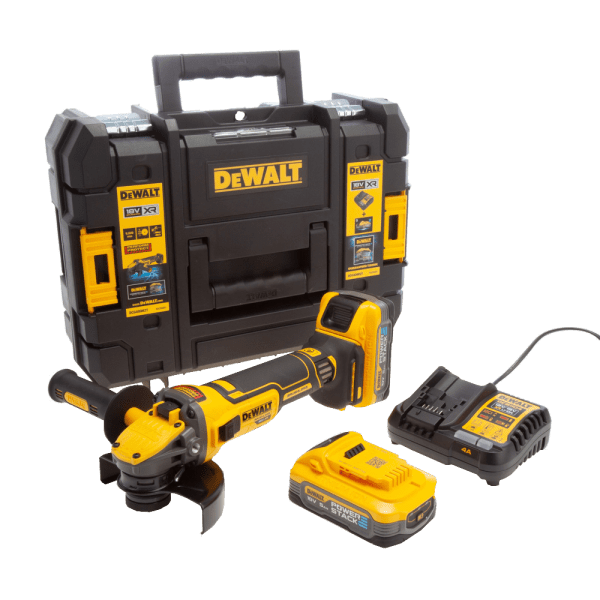 Polizor unghiular cu 2 acumulatori DeWalt DCG409H2T