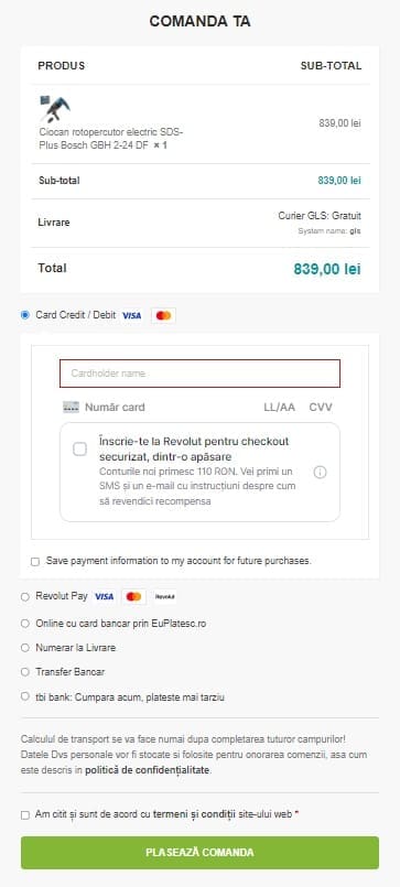 finalizare si trimitere
