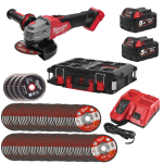 Polizor unghiular cu 2 acumulatori 5Ah Milwaukee M18 FSAG125XB100P-502P