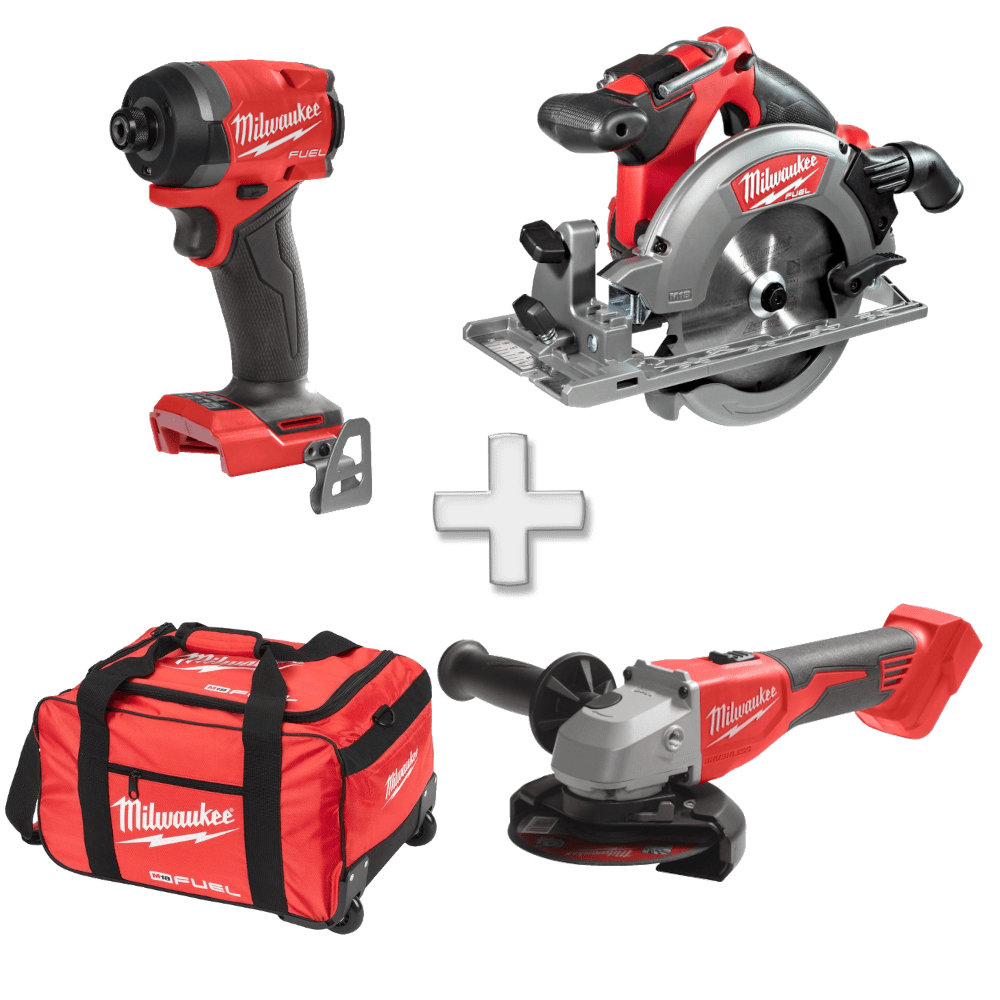 Set 3 scule fara acumulatori Milwaukee M18 FPP3X6-0 + Cadou Geanta XL