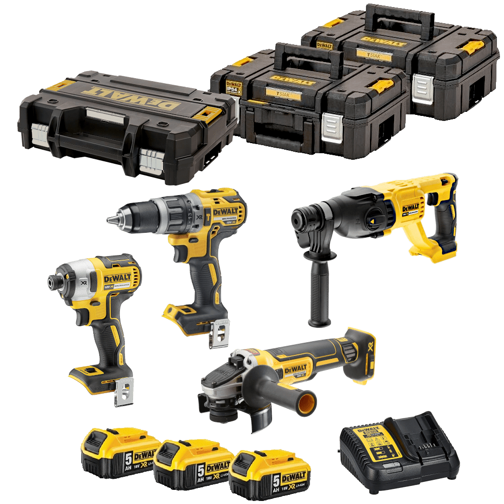 Set 4 scule cu 3 acumulatori DeWalt DCK466P3
