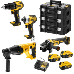 Set 4 scule cu 3 acumulatori DeWalt DCK4062MP3