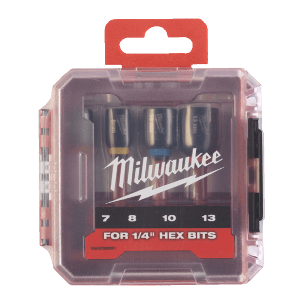 Set 4 chei tubulare magnetice 1/4 Shockwave Impact Duty Milwaukee